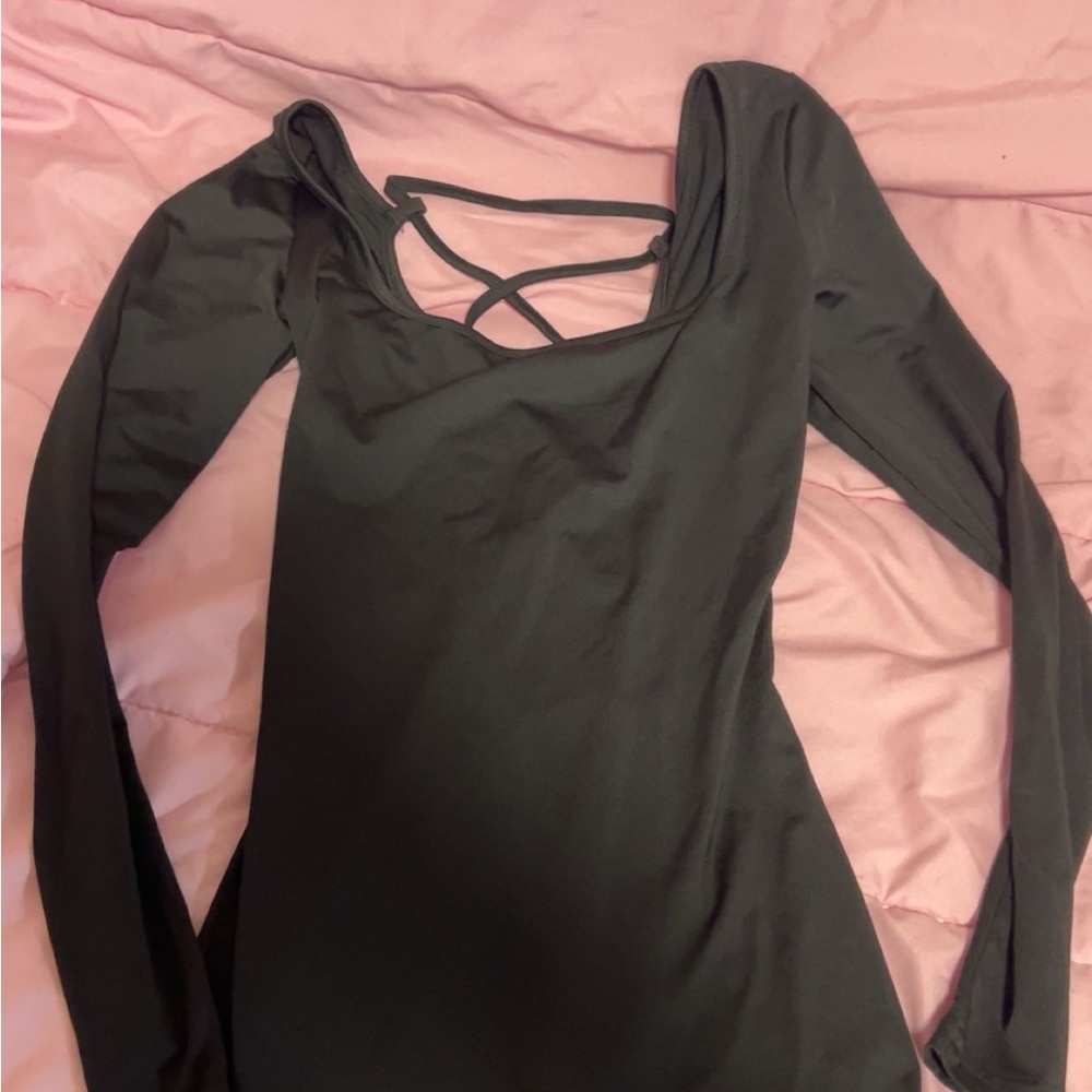 SHEIN Black Crisscross Back Bodysuit